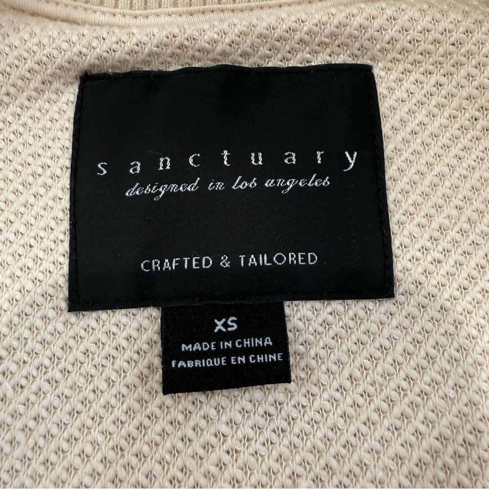 Sanctuary Casey Knit Full Zip Bomber Jacket Women’s XS Oatmeal Textured Cozycore - Picture 4 of 8